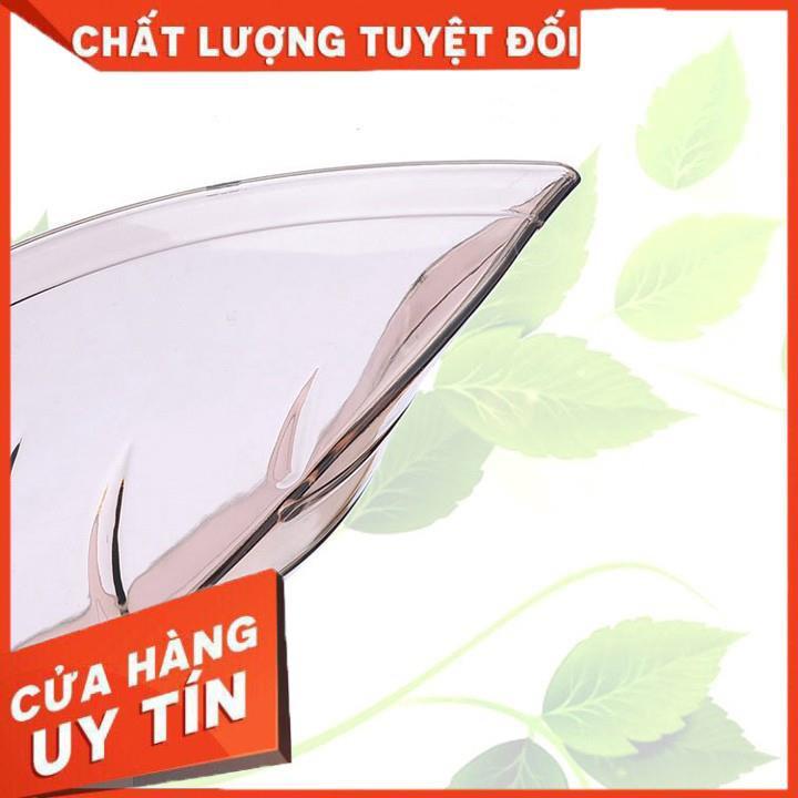 Giá để xà bông tắm hình chiếc lá bằng nhựa trong suốt bắt mắt