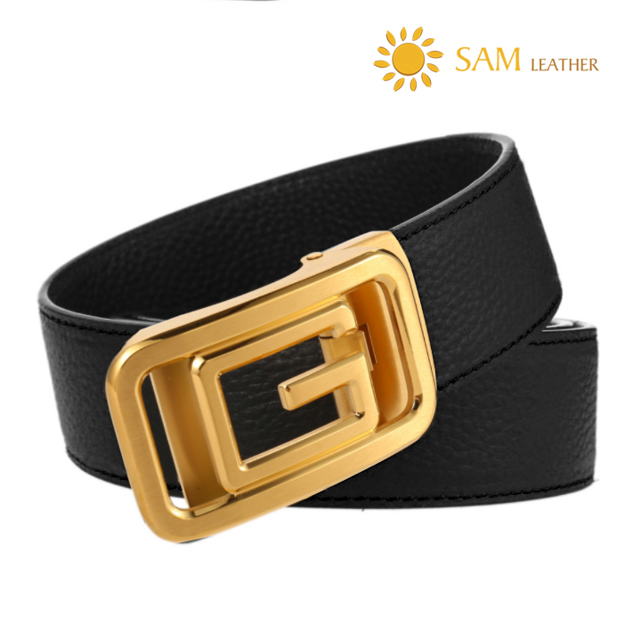 Dây Nịt Nam SAM Leather SFDN103 - Thắt Lưng Nam Da Bò Cao Cấp/ Mặt Khoá Thắt Lưng Inox Không Gỉ, Men's belts