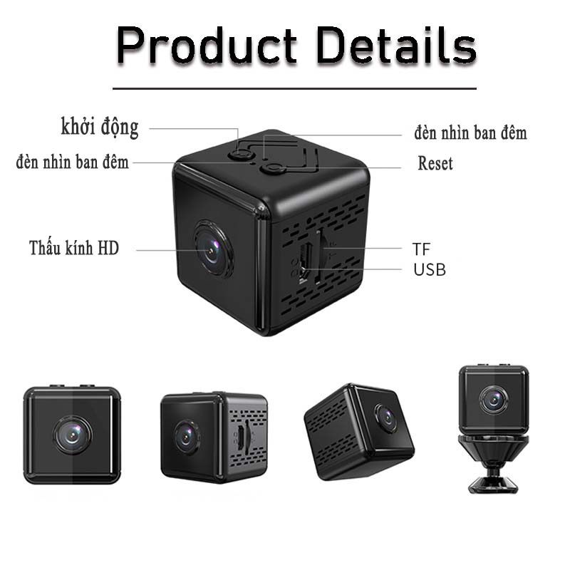 Camera mini wifi không dây 1080P an ninh trong nhà gia đình giám sám sát camera chông trộm xem trực tiếp từ xa bằng điện thoại - Hàng Chính Hãng