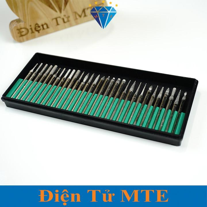 Bộ 30 Mũi Khoan, Mài Phủ Kim Cương Chuyên Dùng Cho Máy Mài Điện