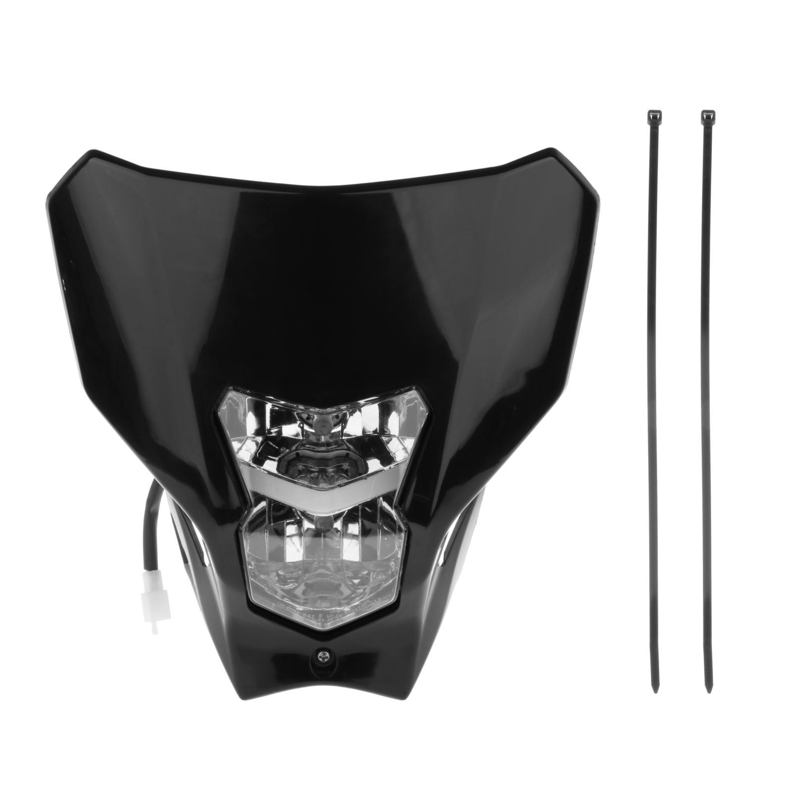 Plastic Motorcycle Headlight Fairing Head Lamp For Suzuki Motocross Black