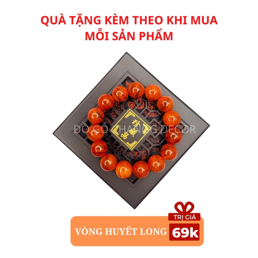 Hộp đựng dấu, hộp trang sức, hộp tiết kiệm gỗ Mun lót nhung khóa mật mã an toàn-Tặng vòng huyết long