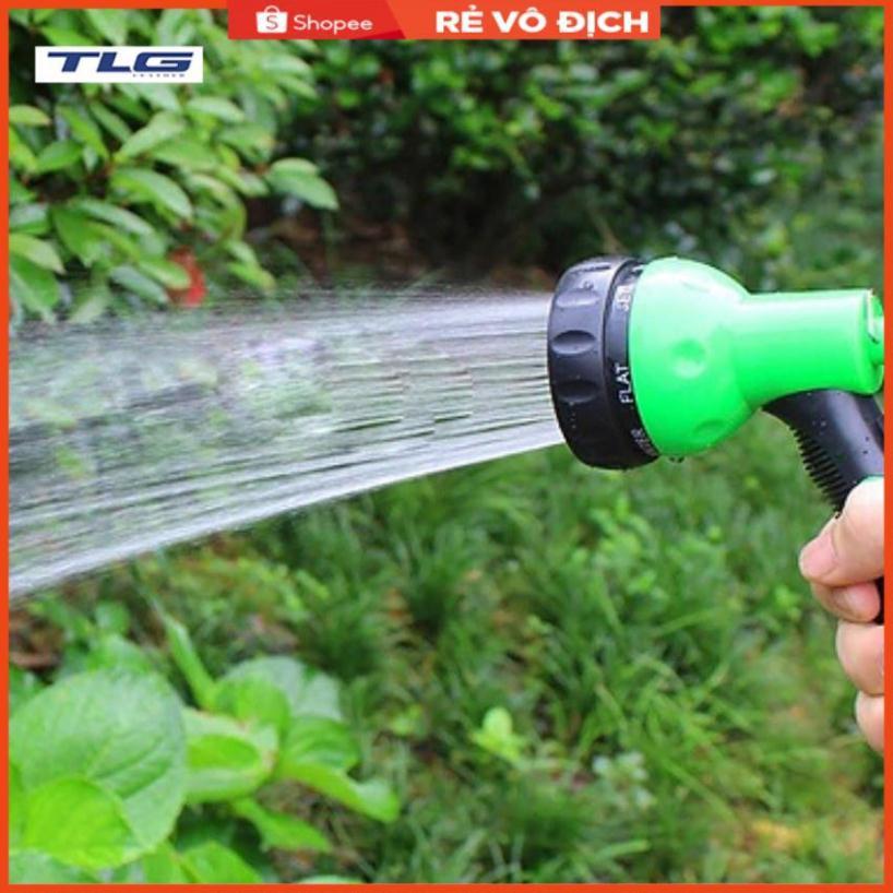 Bộ vòi xịt nước tưới cây đa năng 8 chế độ kèm dây tưới dạng lò xo co dãn 815814 loại 10m