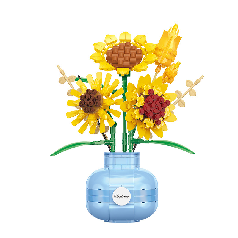 BALODY - 21090 Bộ xếp hình bình hoa hướng dương (559 chi tiết) (KT 18x22x7cm)
