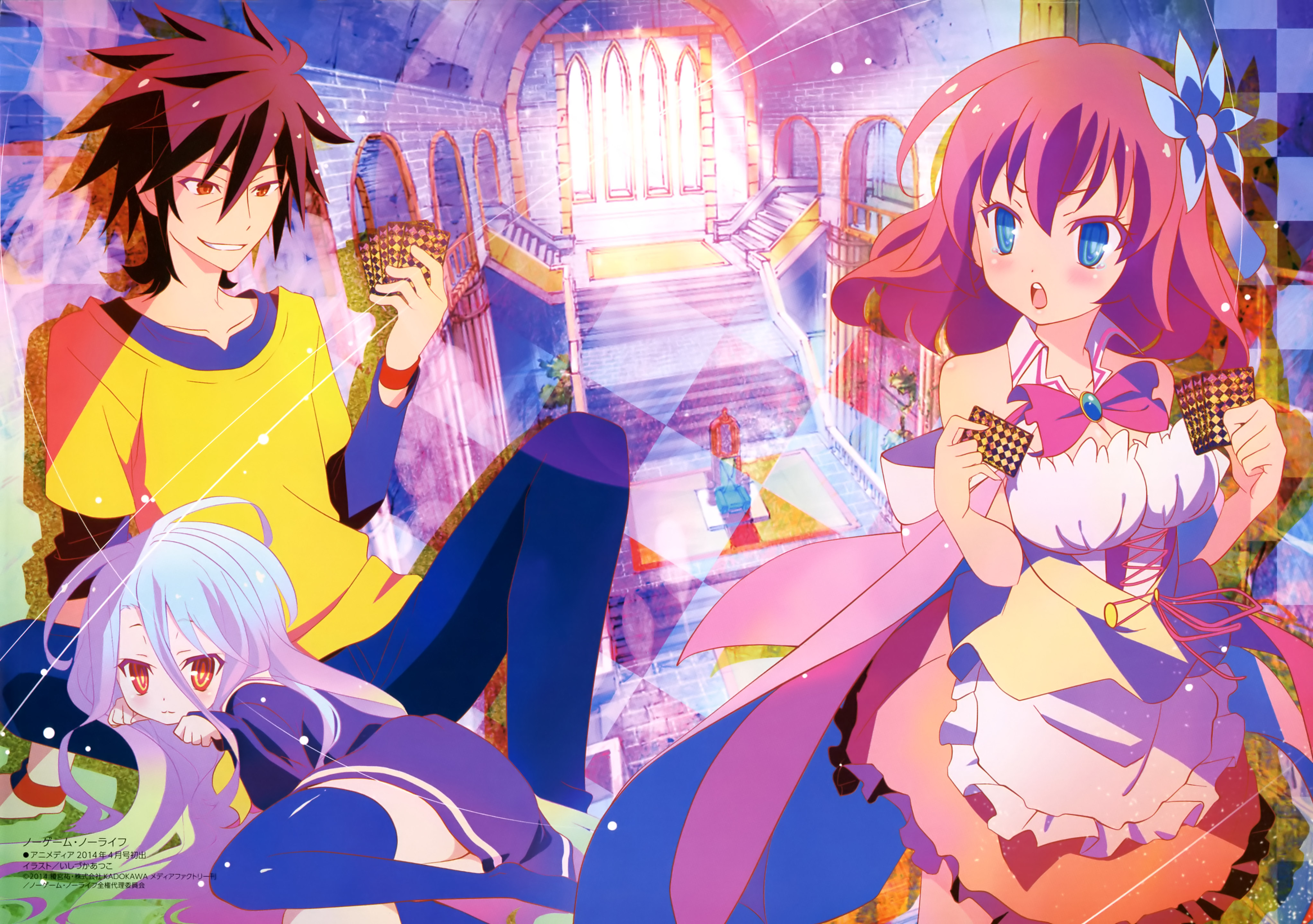 Tranh Poster SET 3 tấm No Game, No Life A4 tấm khác nhau