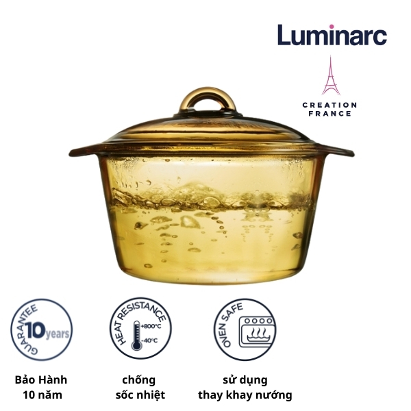 Nồi Thuỷ Tinh Luminarc Blooming Amberline 3L - LUBLH6891