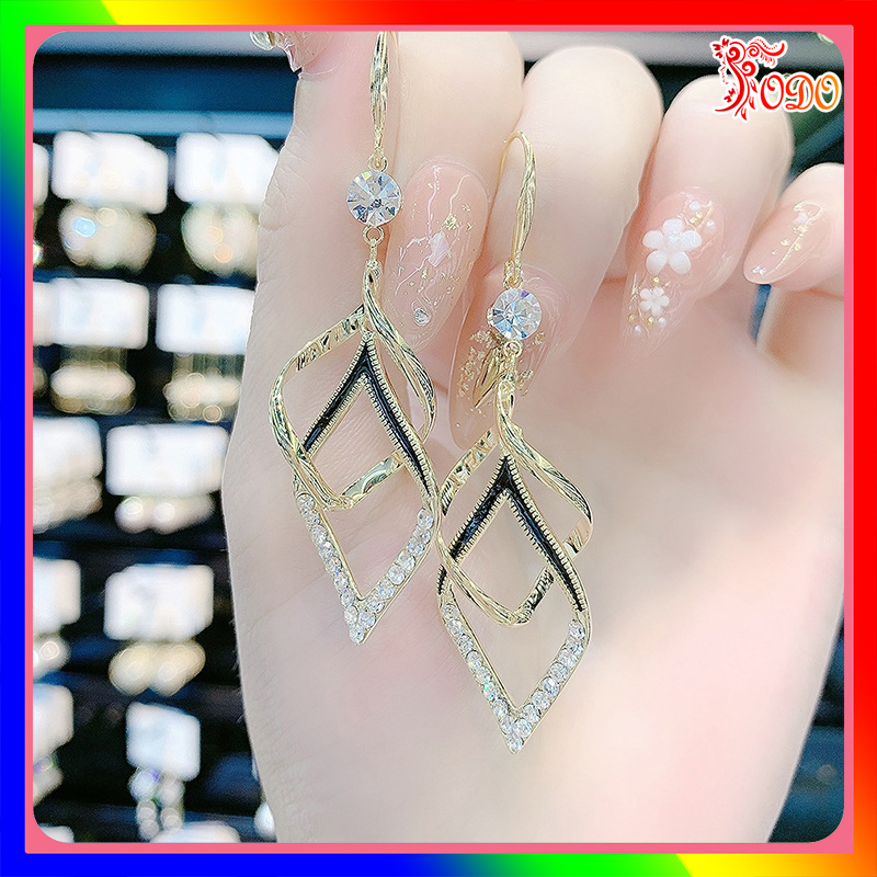 Bông tai kiểu đính đá đơn giản trẻ trung sang chảnh lấp lánh thanh lịch IY115 đi làm xuân hè  - [Thời Trang ToDo]