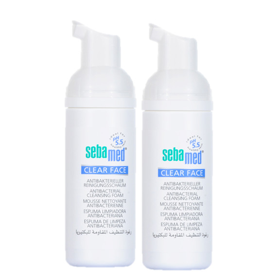 Combo 2 sữa rửa mặt tạo bọt kháng khuẩn, ngăn ngừa mụn pH5.5 Sebamed