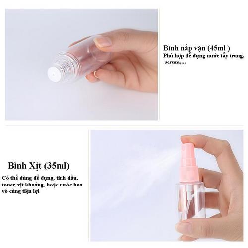 Bộ 6 món chiết mỹ phẩm du lịch Lameila empty bottle La1077