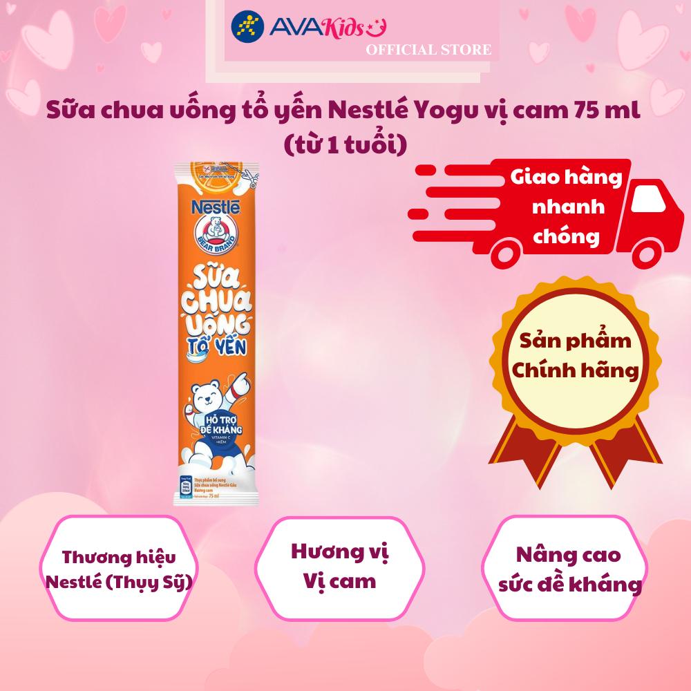 Sữa chua uống tổ yến Nestlé Yogu vị cam 75 ml (từ 1 tuổi)
