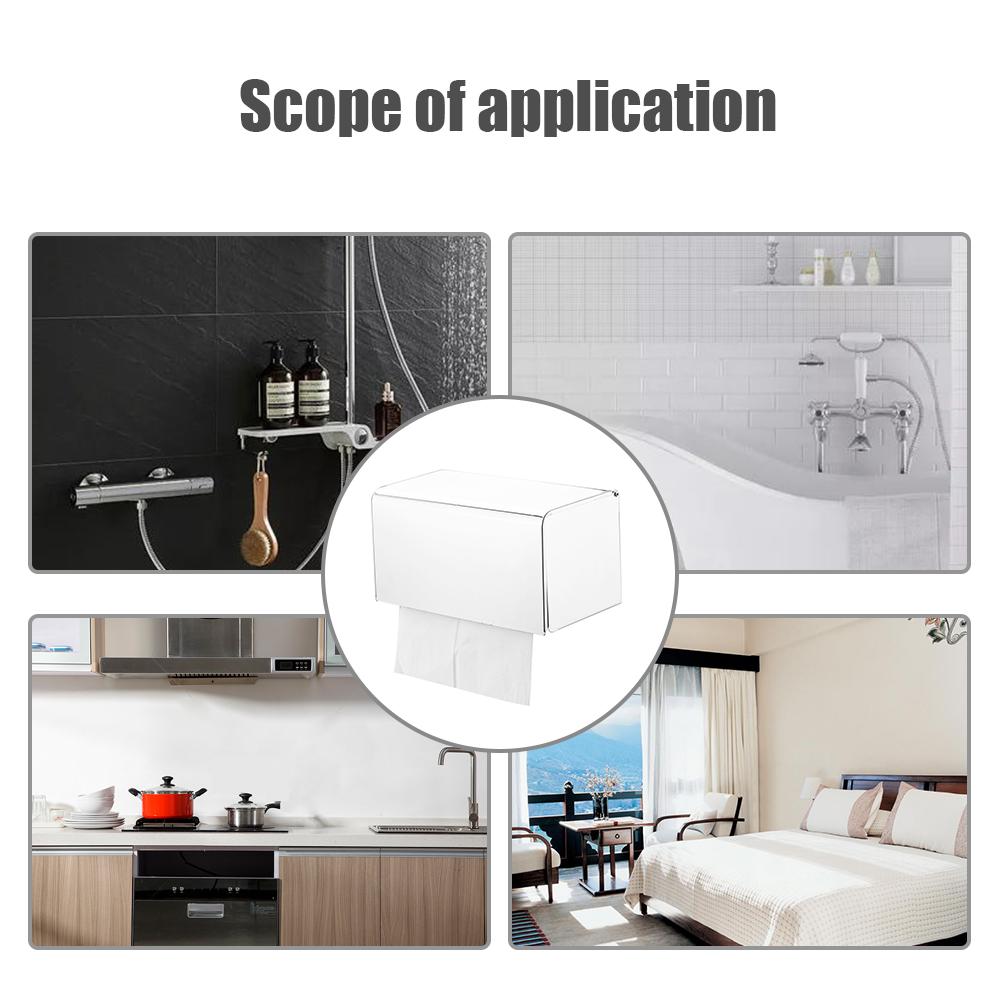 Hộp đựng giấy vệ sinh cho giấy cuộn và giấy lụa, rất dễ lắp đặt trên tường bằng thép không gỉ