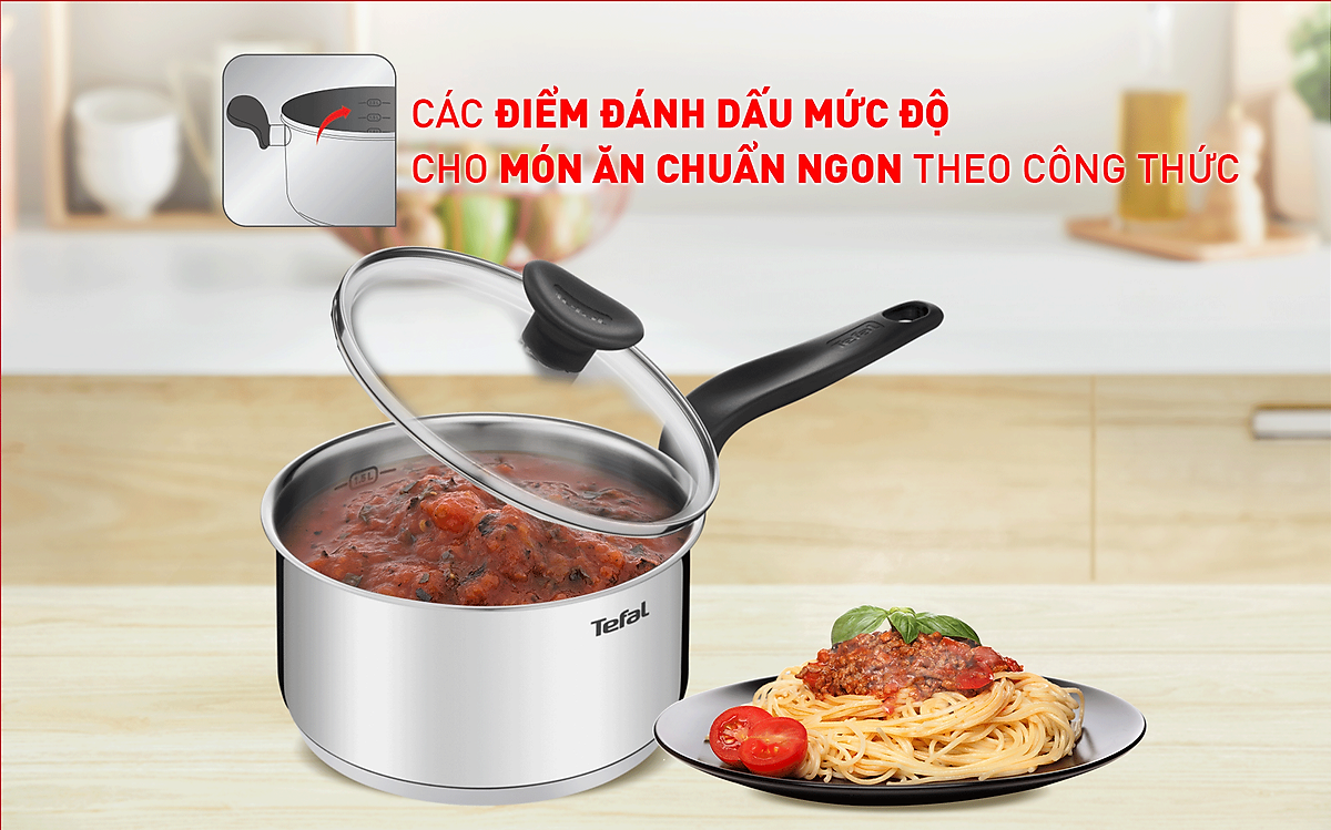 Bộ nồi inox Tefal Primary 16/20/24cm - Nấu được mọi loại bếp - Hàng chính hãng