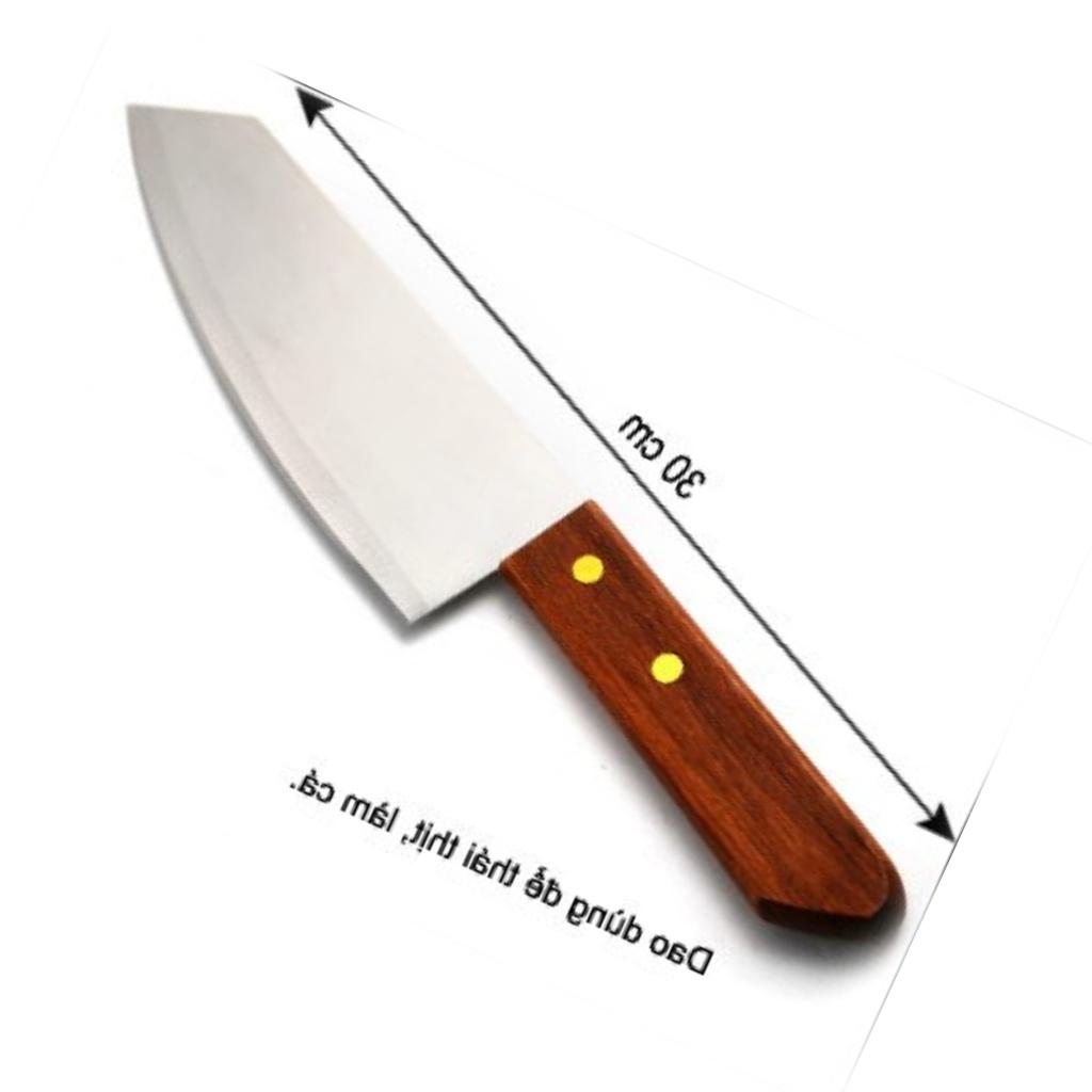 Bộ 2 dao cán gỗ inox dài 30cm kiểu dáng đẹp lưỡi gia công kĩ cao cấp