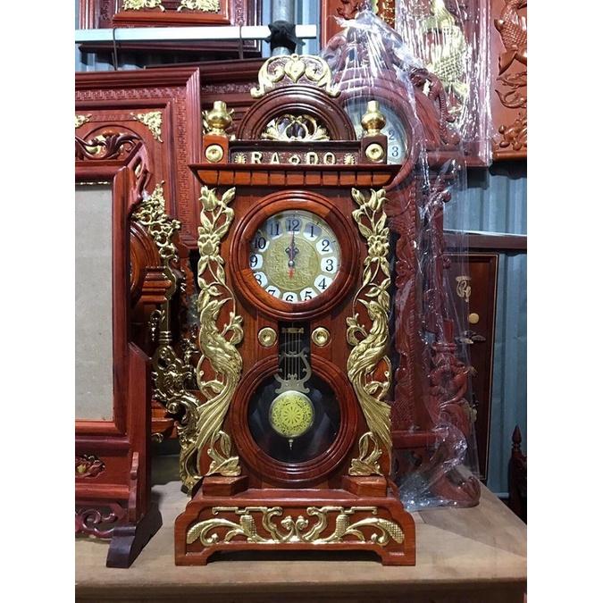 Đồng hồ trang trí để bàn gỗ hương