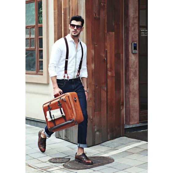 Dây đeo quần nam chữ Y 3.5cm 6 clip khóa kẹp - dây yếm quần nam cao cấp - Tie Store