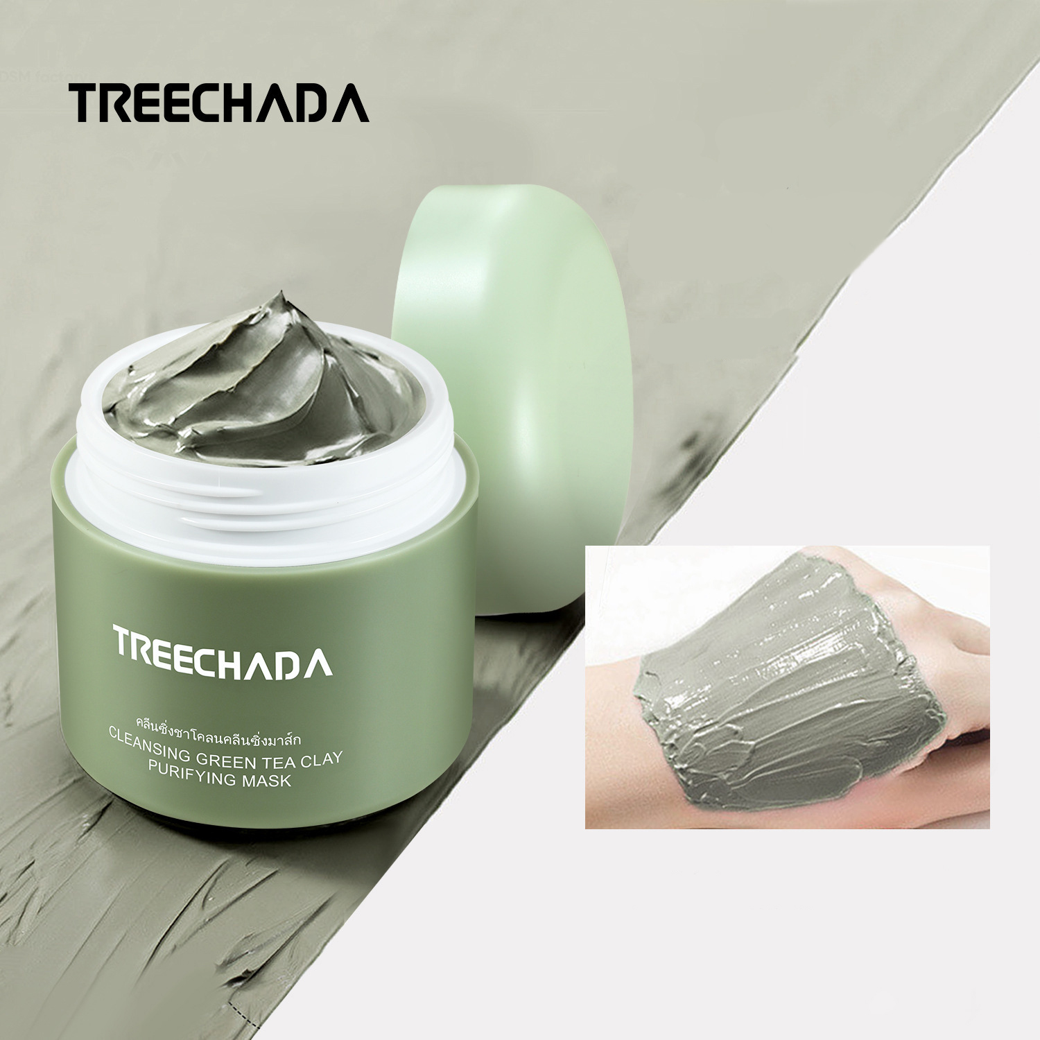 Mặt nạ bùn trà xanh giảm mụn làm sạch da TreeChada Cleansing Mask Thái Lan 100g