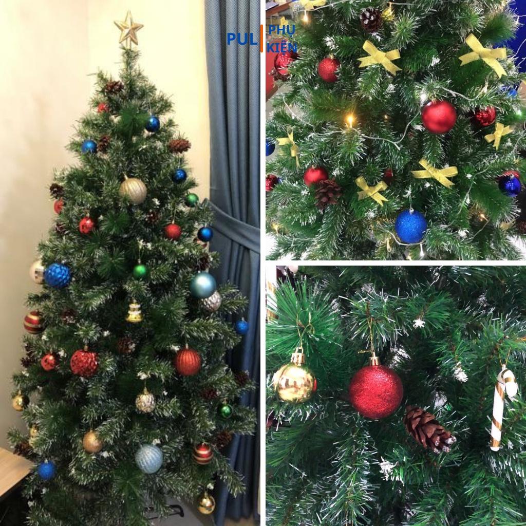 Cây thông noel 3 LOẠI LÁ GẮN TRÁI THÔNG 1M5 1M2 90CM tặng ngôi sao đỉnh và dây kim tuyến