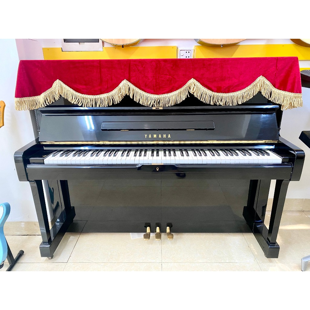 Khăn Phủ Đàn Piano Vải Nhung Viền Vàng Sang Trọng