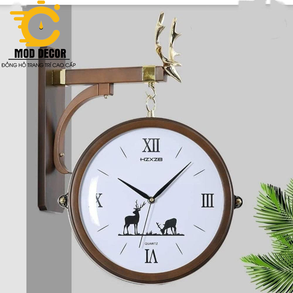Đồng hồ treo tường Gỗ 2 mặt Hm7728-15
