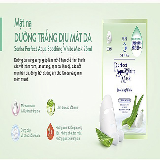 Mặt Nạ Dưỡng Trắng Dịu Mát Senka Nhật - 7 Miếng