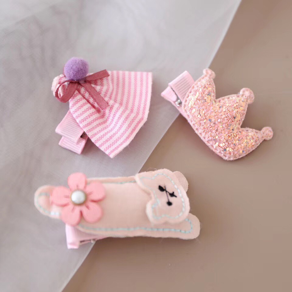 Set 5 Kẹp Tóc Mái Cao Cấp Nhiều Chi Tiết Dễ Thương Cho Bé Gái