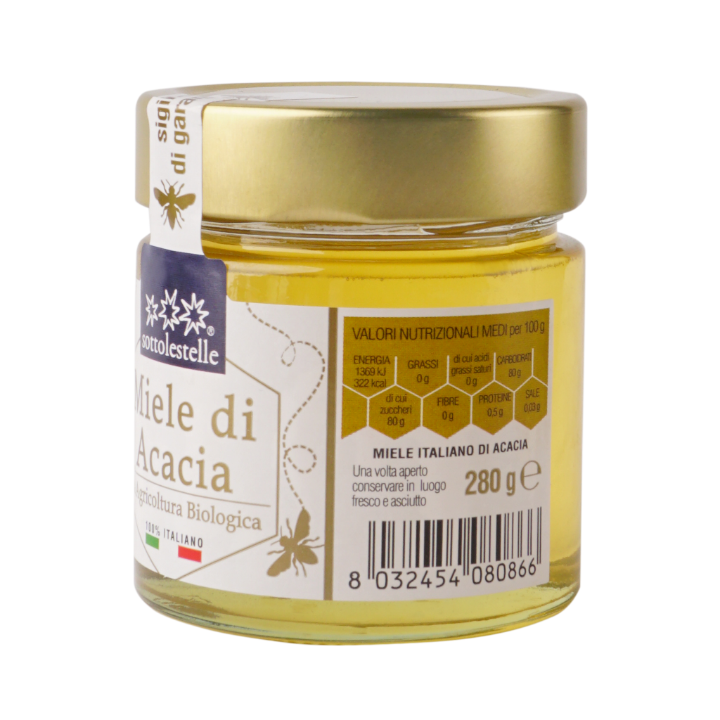 Mật Ong Hoa Keo Acacia Hữu Cơ Sottolestelle Organic Acacia Honey 280g