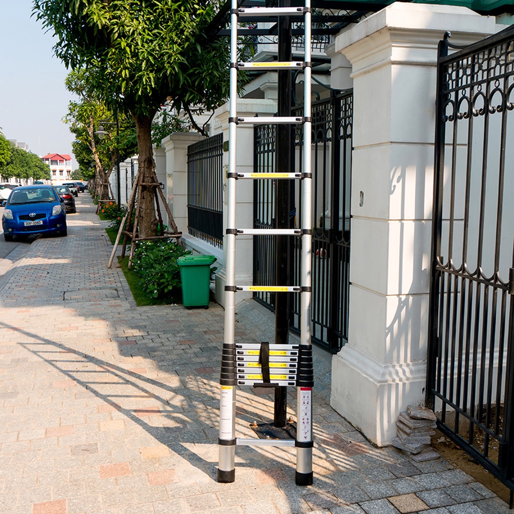 Thang nhôm rút xếp đơn cao cấp cao tối đa 5m
