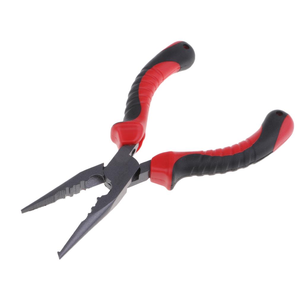 Long Needle Nose Pliers Nipper for Split Ring Hook Remover Line Cutting 17cm