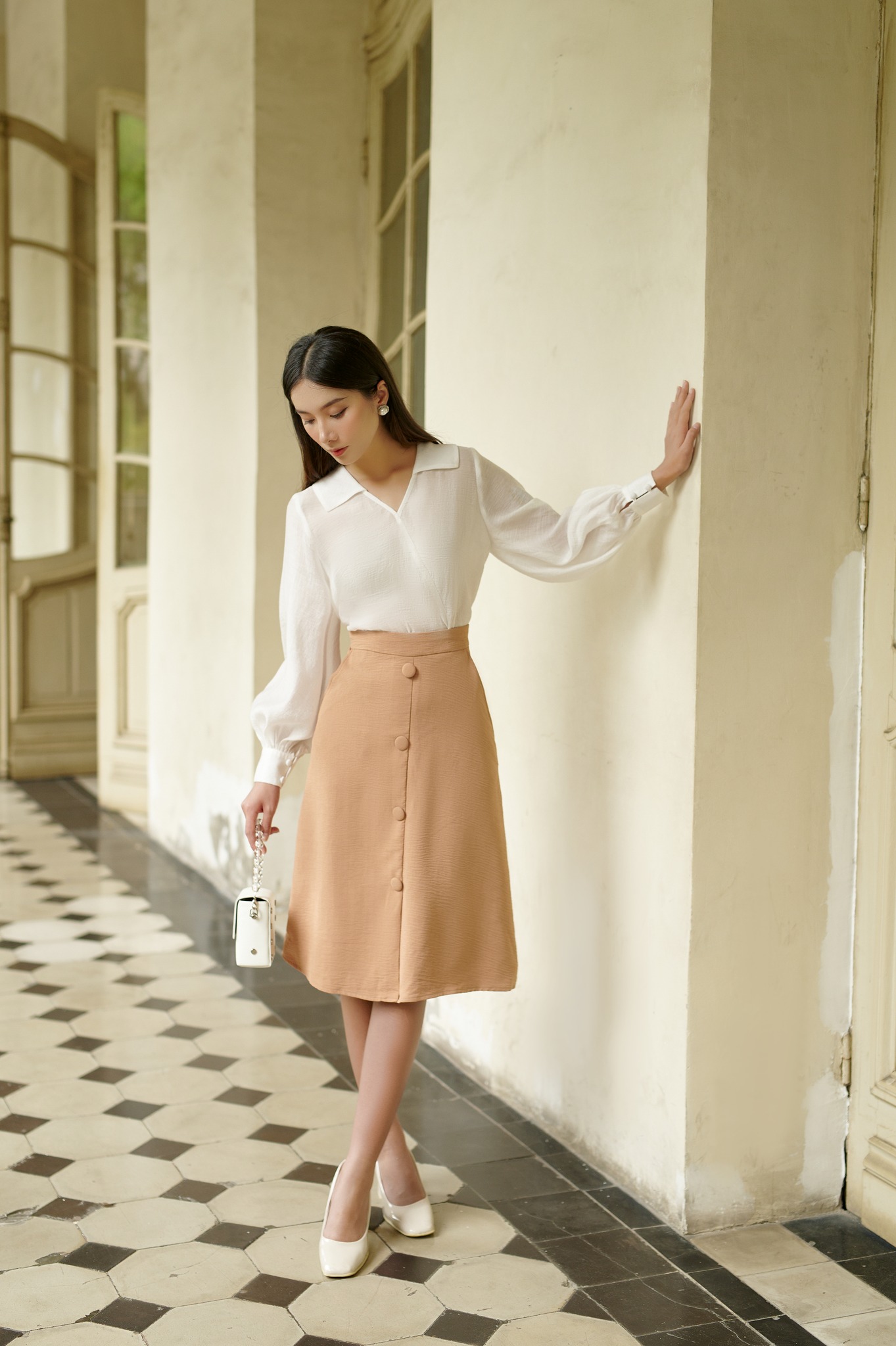 OLV - Chân váy Caramel Button Skirt