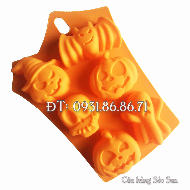 Khuôn silicon 6 hình Halloween – Mã số 1495