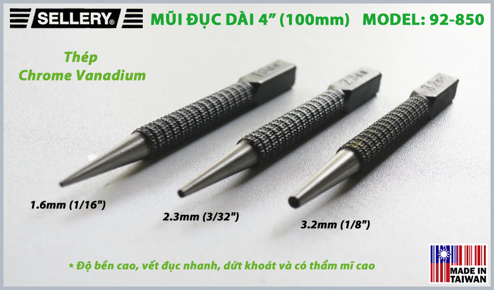 Bộ Mũi Đục Sellery 92-850