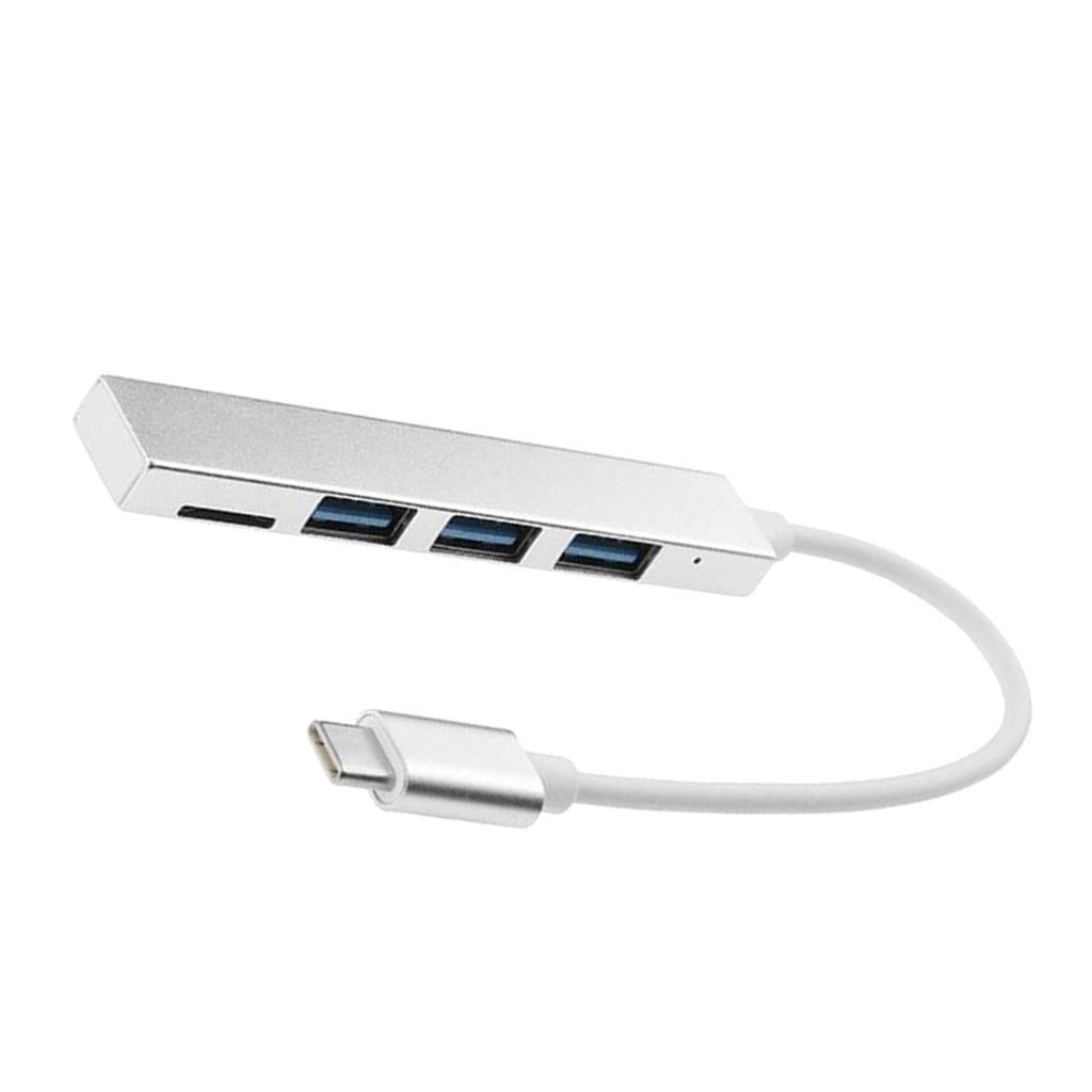 1x Type C Hub OTG Adapter Hub Type C to 3 USB Port with Card Reader