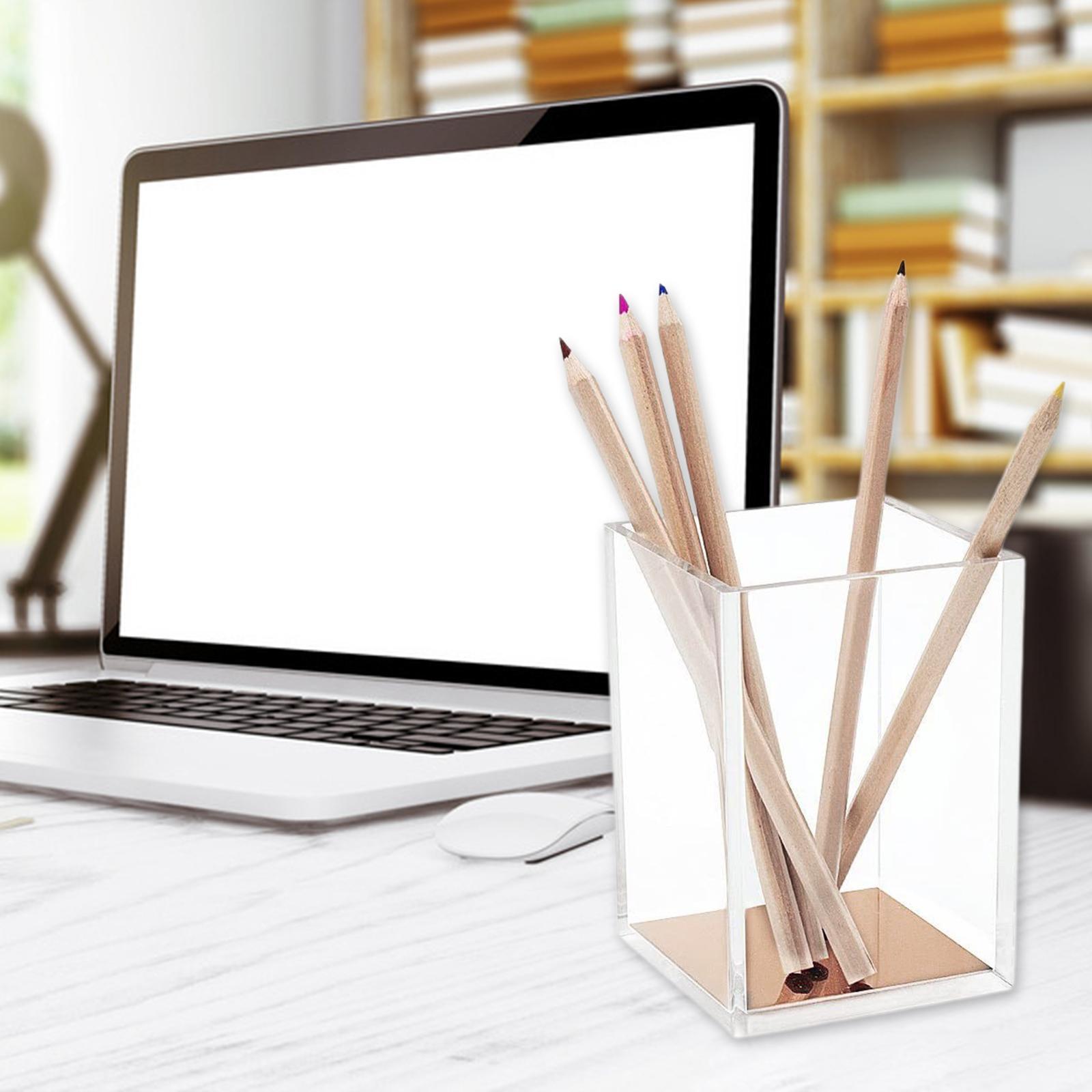 Makeup Brush Holder for Vanity Eyebrow Pen Container Organizer Golden