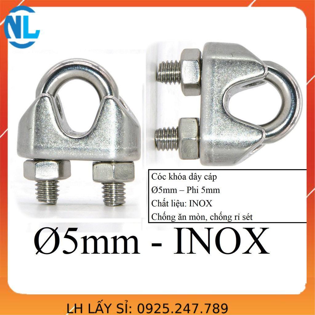 10 Cóc khóa cáp Ø INOX cáp thép giá sỉ