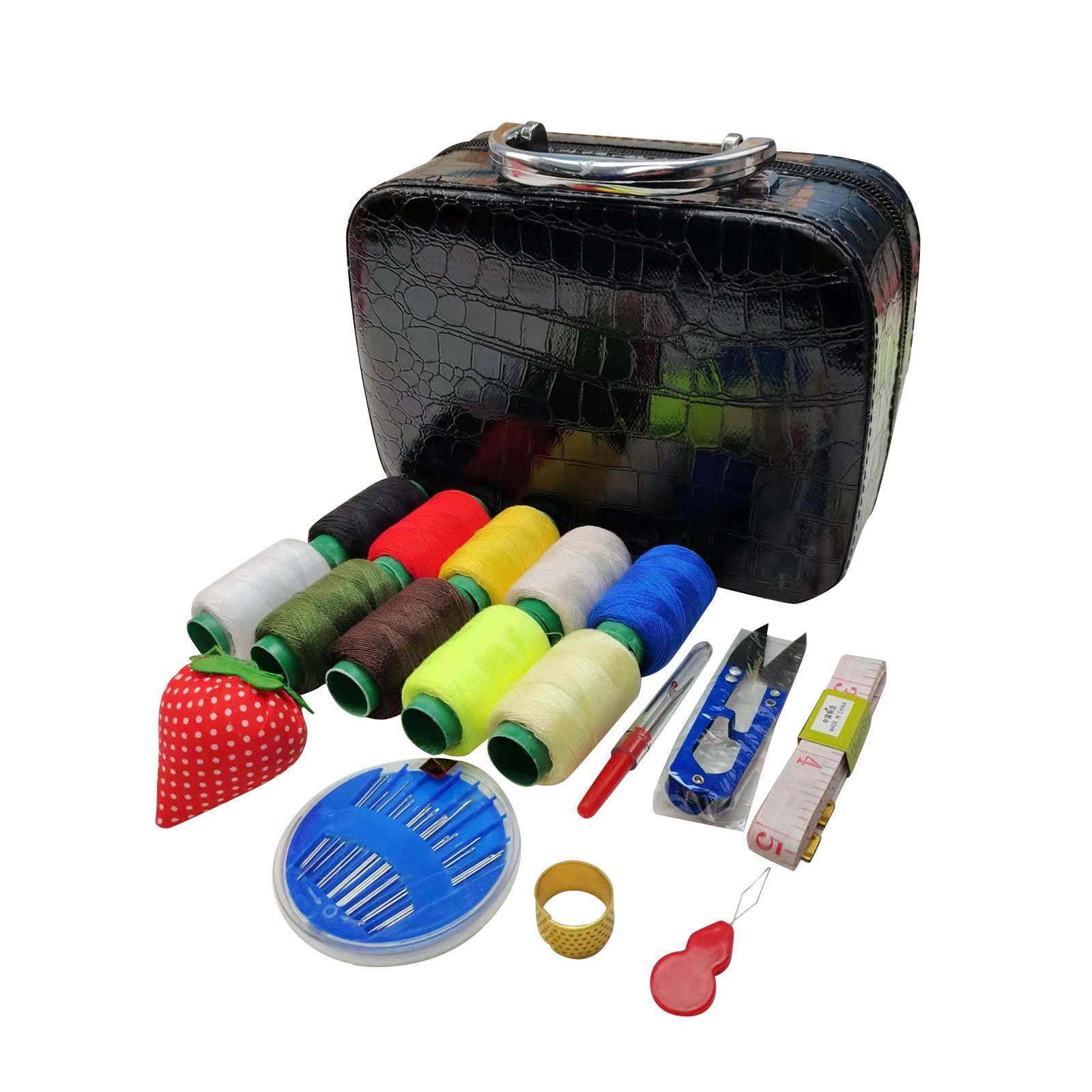 Sewing Supplies Organizer Sewing Accessories Storage Bag Exquisite Pins PU Leather Thread Sewing Box for Clothes Mending Embroidery Handwork
