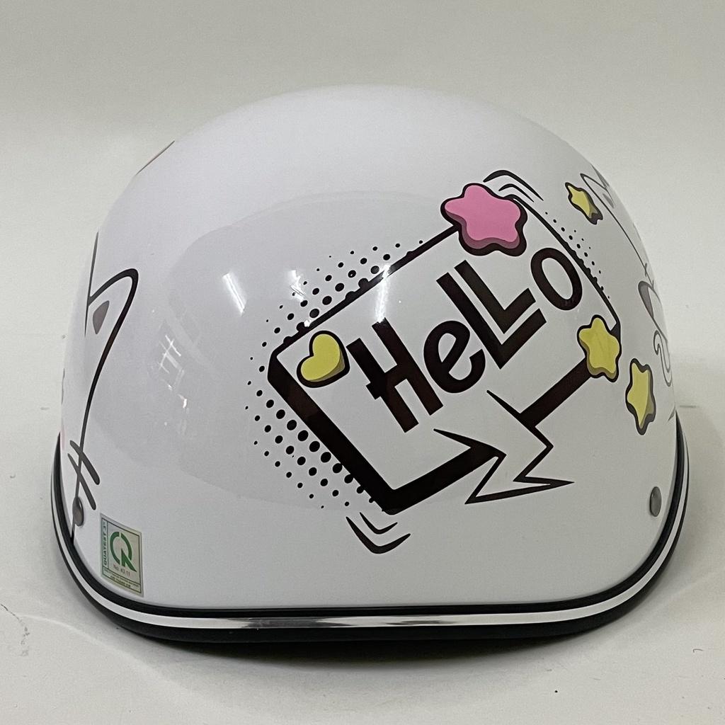 Mũ Bảo Hiểm 1/2 Đầu CHITA HELMETS CT6B1 tem Mèo Chào