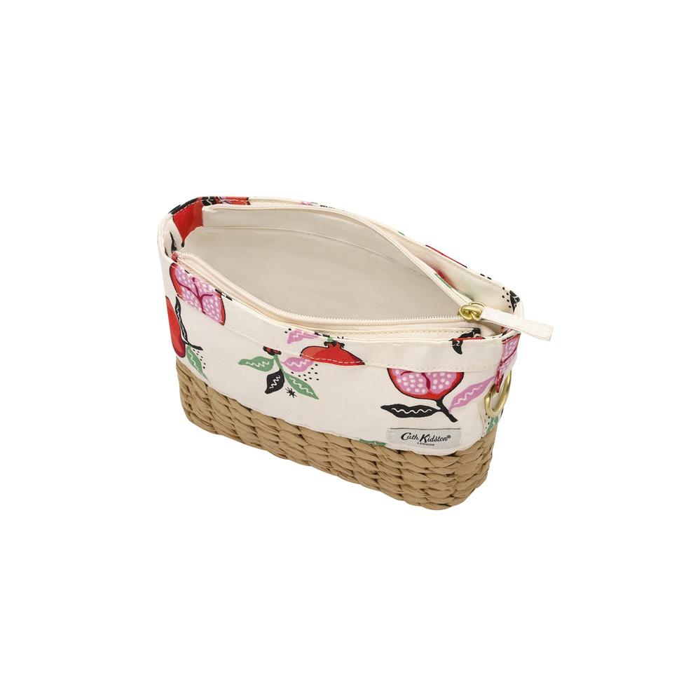 Cath Kidston - Túi đeo chéo/Basket Cross Body Bag - Pomegranate - Cream -1048827