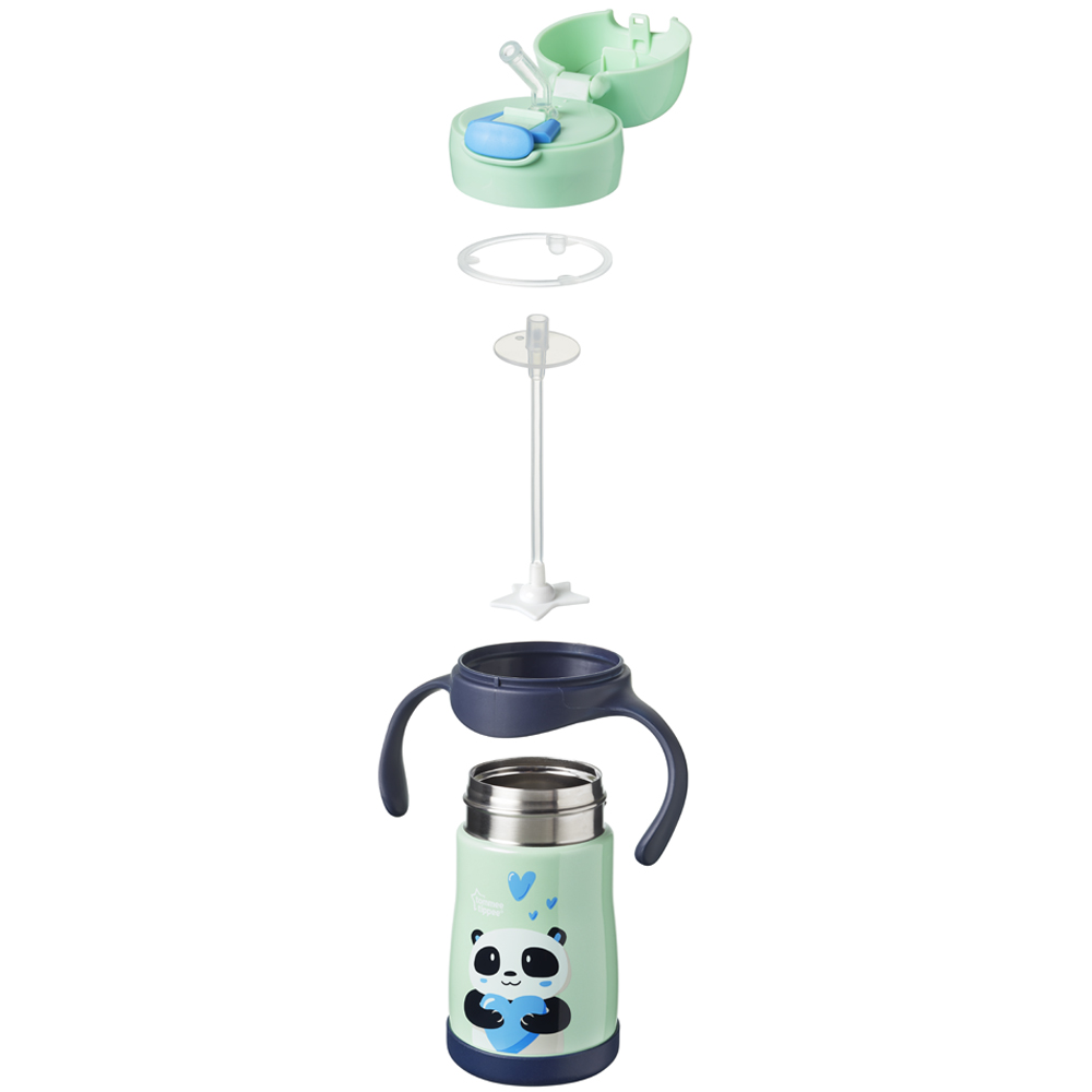 Bình uống nước Inox giữ nhiệt có ống hút và tay cầm cho bé Tommee Tippee 280ml từ 12 tháng