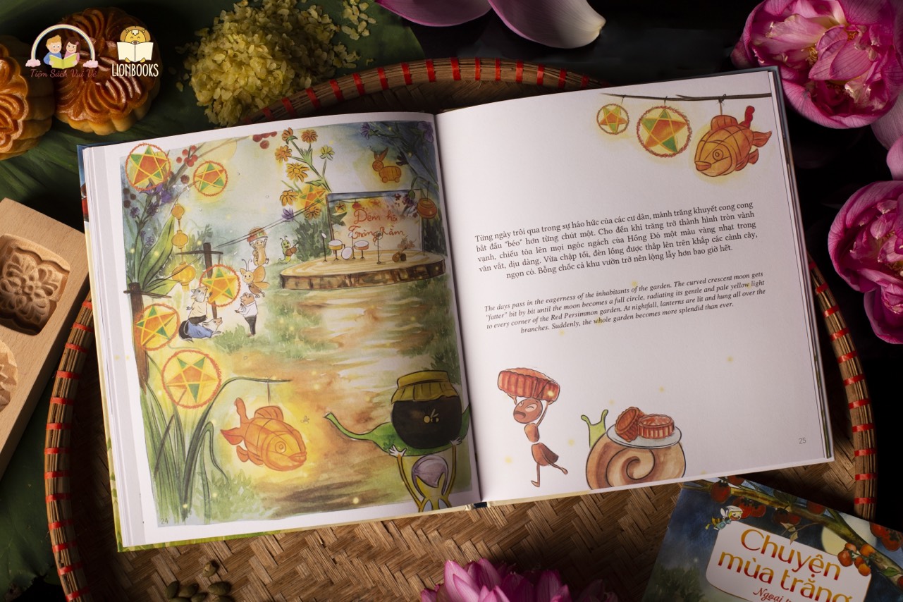 Hộp sách Kể Chuyện Trung Thu 2 cuốn Đủng Đỉnh Trăng Đi và Chuyện Mùa Trăng kèm sticker, bookmark quà cho bé 0-6 tuổi - CASA SUNSHINE