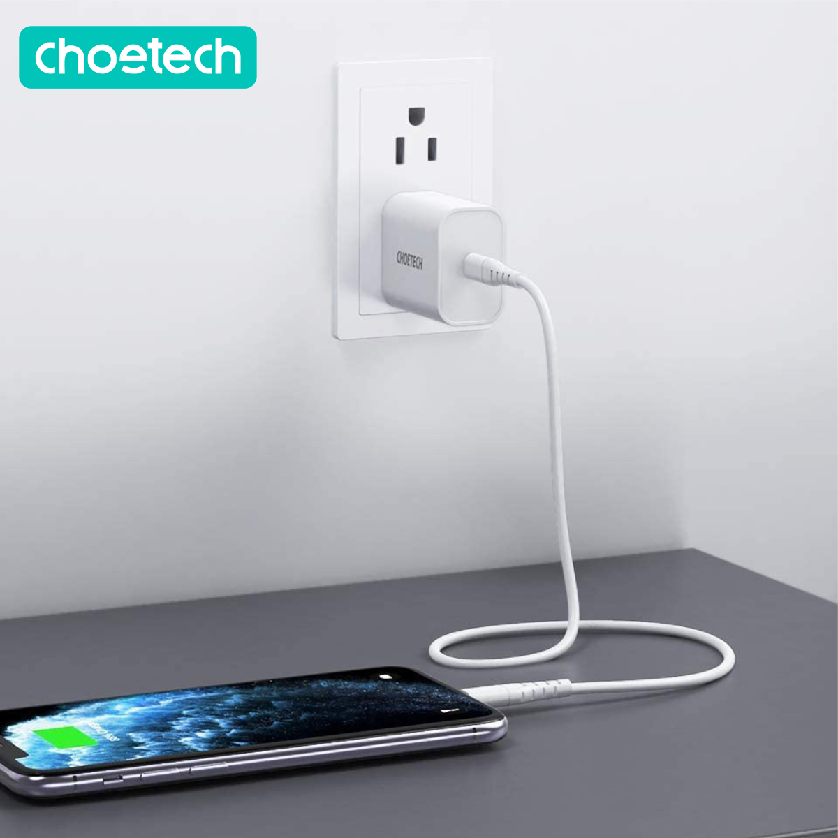 Bộ Củ Sạc Nhanh 20W Cho iPhone iPad CHOETECH PD5005 Kèm Cáp C to Lightning Chứng Nhận MFI Dài 1.2M IP0040 - Hàng Chính Hãng