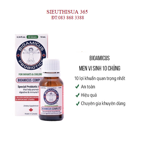 Men vi sinh 10 chủng Bioamicus 10ml nhập khẩu Canada