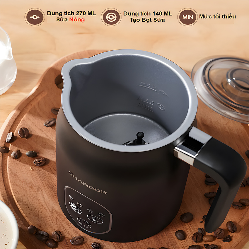 Máy tạo bọt sữa đa năng 4 trong 1 Thương hiệu ANH QUỐC CAO CẤP Shardor - HÀNG CHÍNH HÃNG  - MF0802
