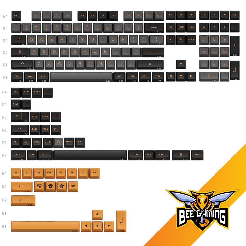 Bộ keycap chính hãng AKKO - Black Bronze (PBT Double Shot / ASA Profile / 158 nút)