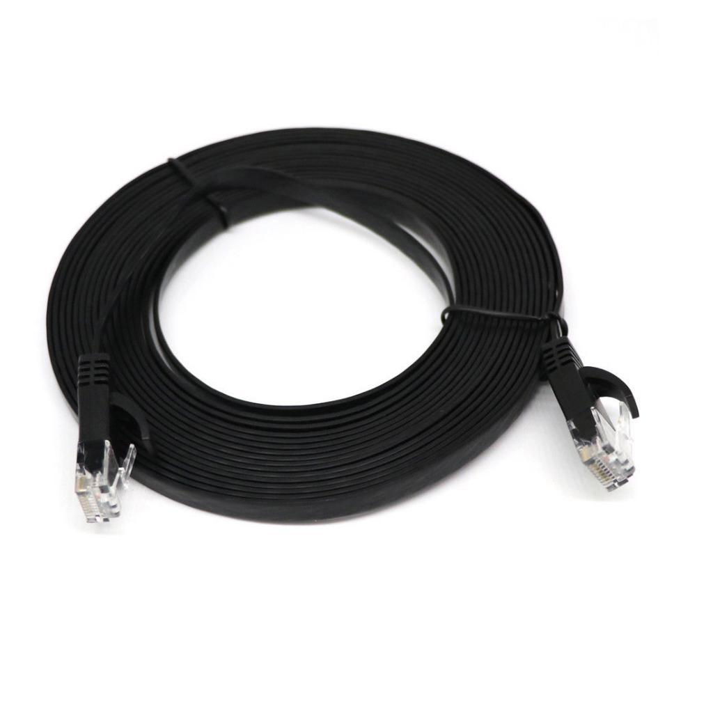 FLAT Ethernet Network   LAN Patch Cable RJ45 for PS3//  Black 2 Meters