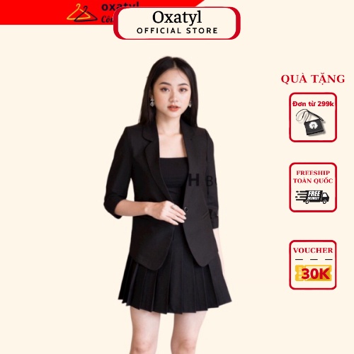 Hình ảnh Áo Vest nữ công sở Oxatyl M003 tay lỡ 1 lớp chất liệu vải mềm mịn cao cấp