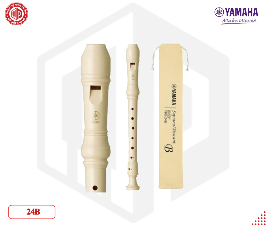 Sáo Recorder nhựa ABS - Dòng Soprano - Yamaha YRS-24B (YRS 24B) - Hệ thống Baroque, Dạng thẳng, Tone C (Đô) - Hàng chính hãng