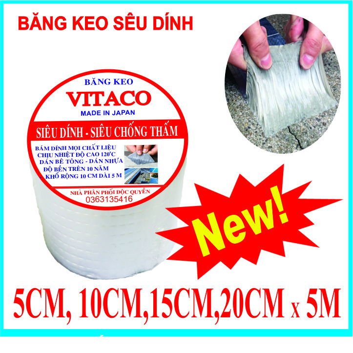 Băng keo chống thấm tường nhà, mái tôn dán bể nước,.....đa năng trên mọi vật liệu