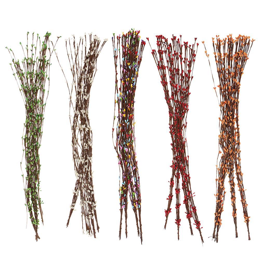 40 Pieces Artificial Pip Berry Garland Primitive Pip Berry Wire Rope Garland Holly Berry Branches DIY Wreath Christmas Holiday Decor 65cm/25.6inch