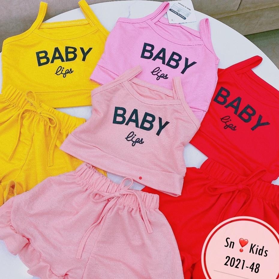 Bộ 2 dây bé gái mùa hè 15-24kg cotton đũi dáng croptop cực mát