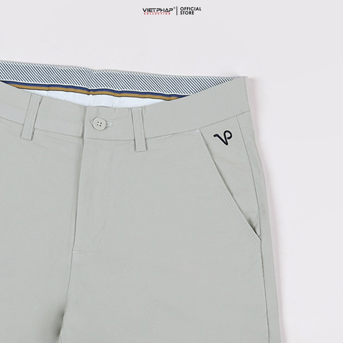 Quần Short Kaki Nam VIỆT PHÁP Form Basic Chất liệu Cotton mềm mịn hút mồ hôi tốt 13302